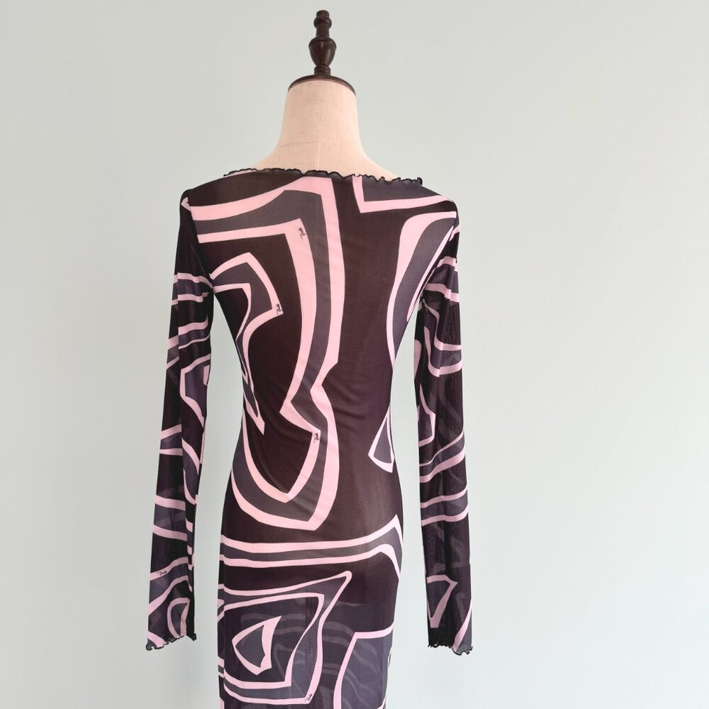 Emilio Pucci labirinto print tulle dress - black - Picture 11 of 14
